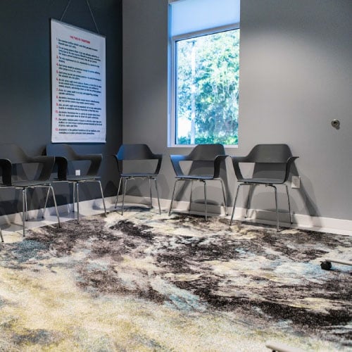 group therapy room for neurofeedback, individual therapy, and other rehab services
