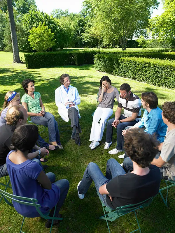 group support that creates a long-term recovery community.